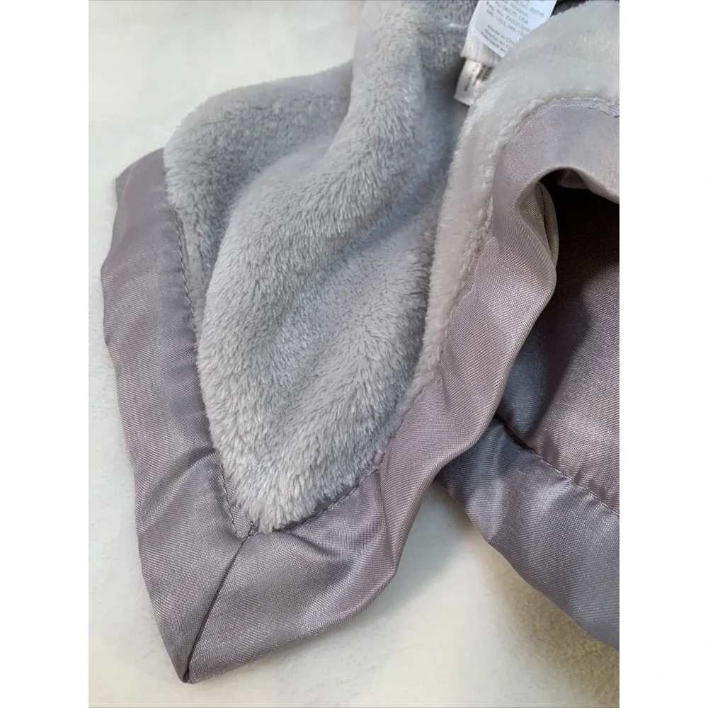 Carters‎ Grey Gray Elephant Security Blanket Soft Velour Satin Baby Lovey Toy